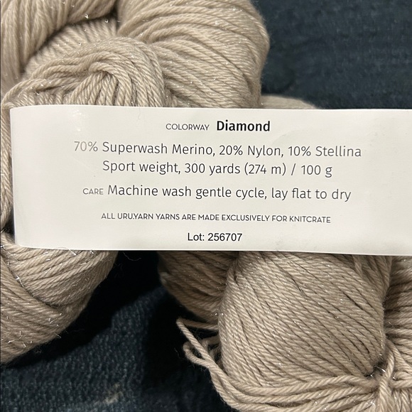 URU Yarn Sugared Sport by Knitcrate in Colorway ‘Diamond’. 2 Skein Lot - Picture 3 of 3